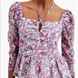 French Connection NWT Hallie Peplum Top M